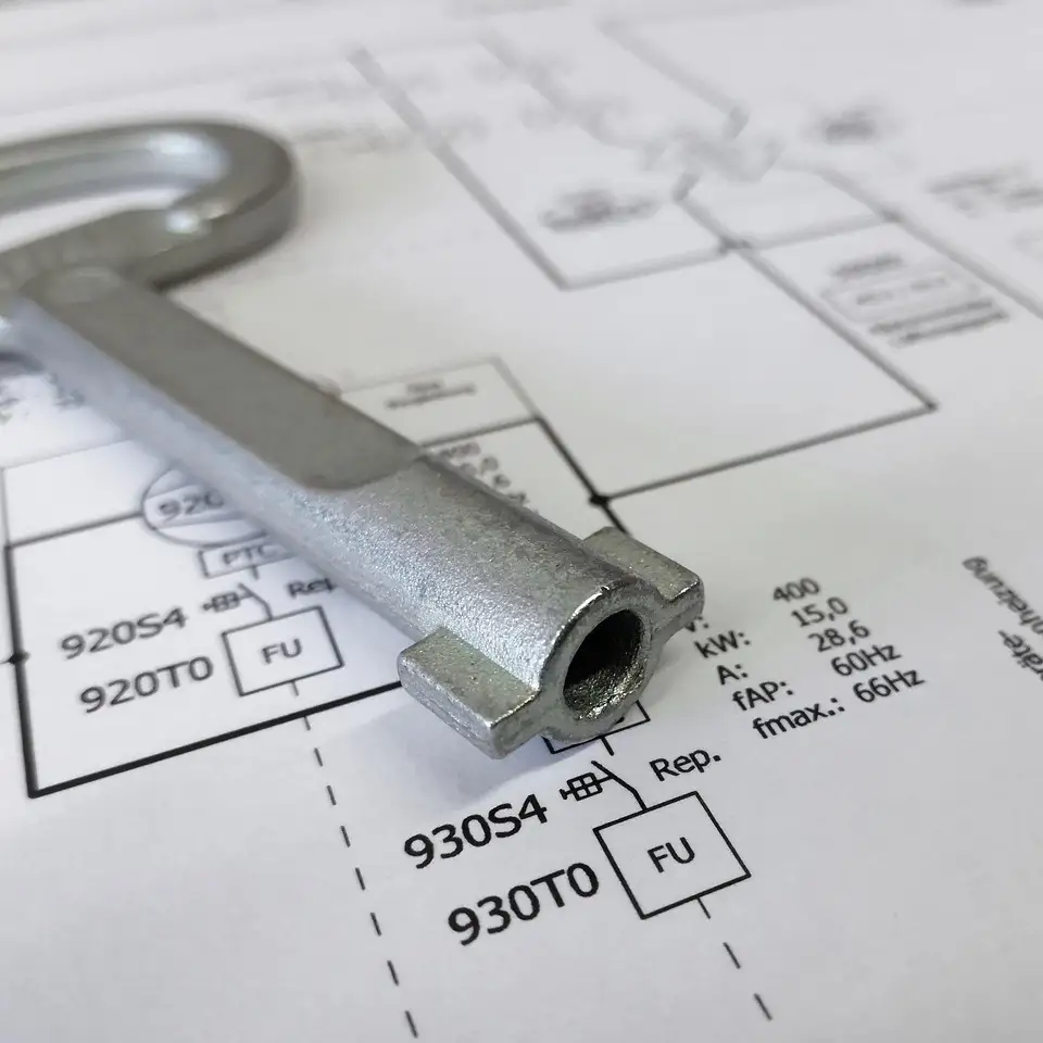 Elektro Din Norm-Plan mit Schlüssel